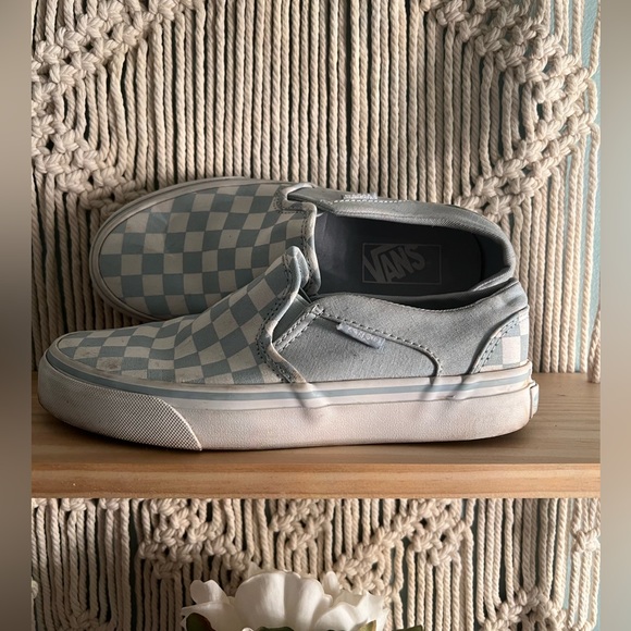 Light blue and white checkered vans women’s size 5.5 - Picture 4 of 10